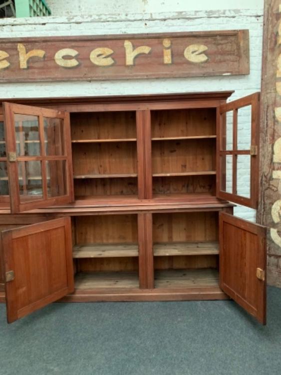 Large 8 doors cabinet in red pine, c.1880