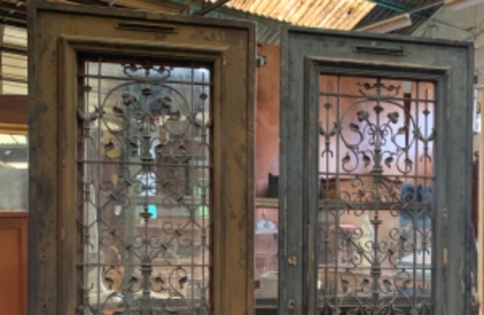 2 doors with wrought iron c.1890
