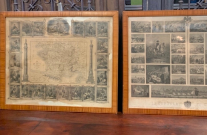 Pair of engravings about Napoleon from mid XIXth