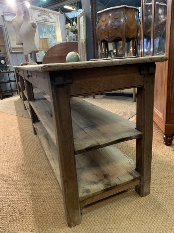 Large oak draper’s table, XIXth