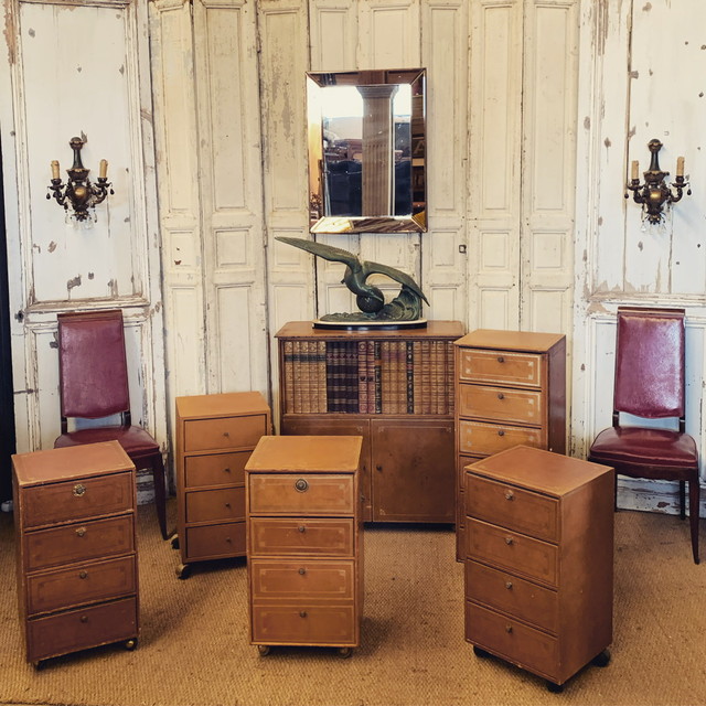 Leather file cabinets from 1950