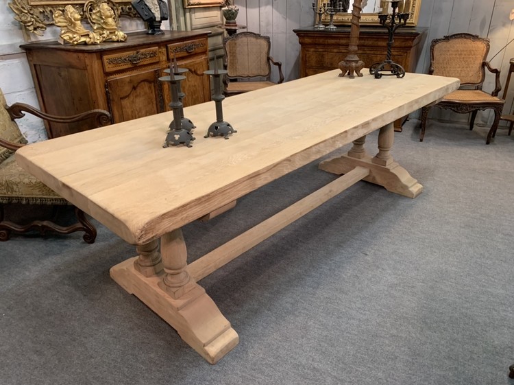 Natural oak farm table, beg XXth