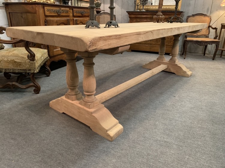 Natural oak farm table, beg XXth